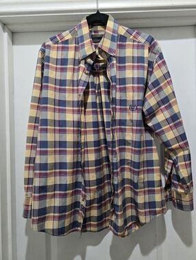 Alexander Julian Yellow, Blue & Red Plaid Button-Down Shirt